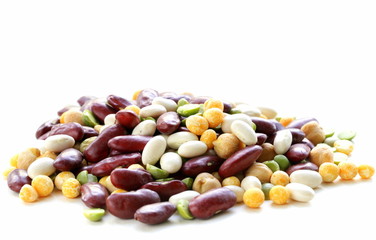 Assortment of different types of beans