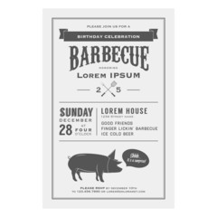 Vintage birthday celebration barbecue invitation