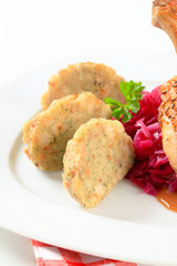 Poster - Tyrolean dumplings and red cabbage