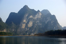 Yu Long River Landscape In Yangshuo, Guilin, Guanxi Province, Ch