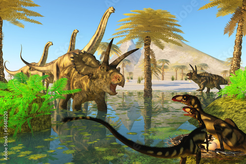Naklejka na szybę Cretaceous Swamp