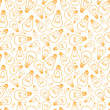 © Oksancia - Vector light bulbs line art seamless pattern background with
