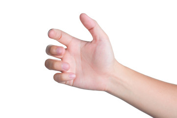 hand sign posture pick hold isolated