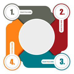 Aufkleber - Vector colorful background scheme with four steps and place for