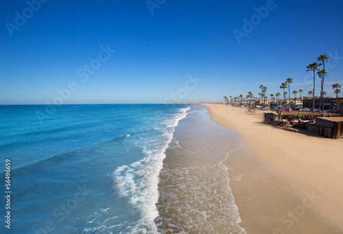 Fotomural Newport beach in California with palm trees