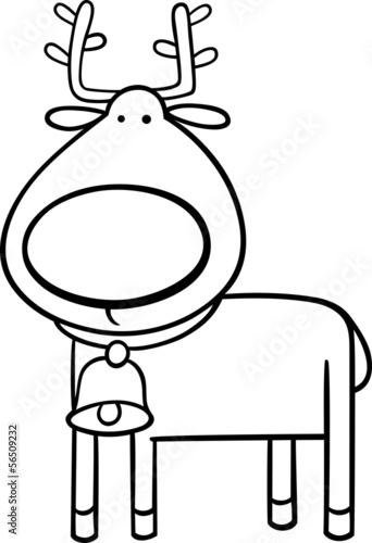 Christmas Reindeer Coloring Page Stock Vector Adobe Stock