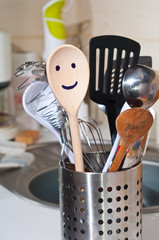 The wooden smiling spoon