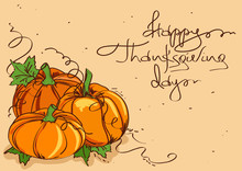 Thanksgiving Card With Pumpkins
