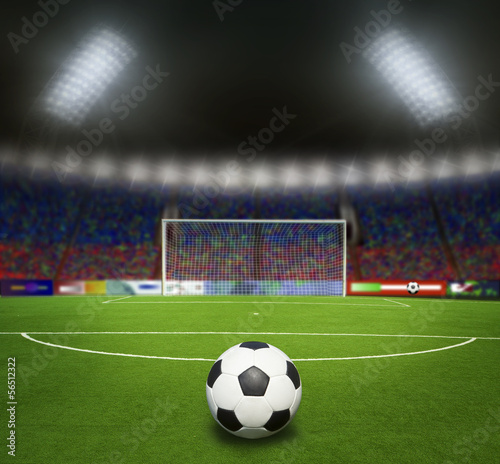 Plakat na papierze fotorealistycznym Stadion piłkarski przed meczem