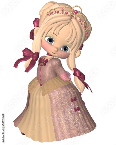 Naklejka dekoracyjna Cute Little Toon Princess