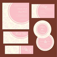 Beautiful vintage wedding invitation cards