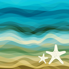 Aufkleber - Abstract Blue Wavy Background