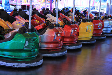 Dodgem cars in a row