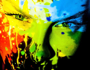 girl's face from paint