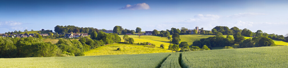 Wall Mural - Dramatic sky, Idyllic rural landscape, Cotswolds UK