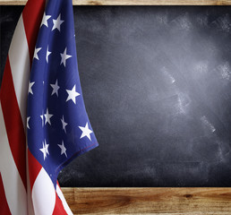 Sticker - USA America flag and blackboard