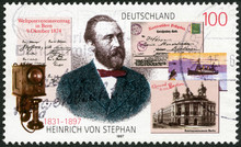 GERMANY- 1997: Shows Heinrich Von Stephan (1831-1897)
