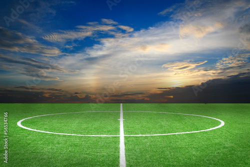 Plakat na papierze fotorealistycznym Piłka nożna boisko do piłki nożnej stadion trawa linia tło