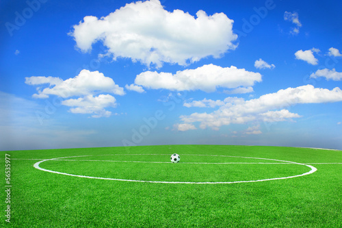 Plakat na papierze fotorealistycznym Piłka nożna boisko do piłki nożnej stadion trawa linia tło