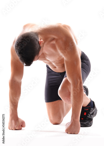 Fotografía Hombre atleta deportista agotado.corredor.