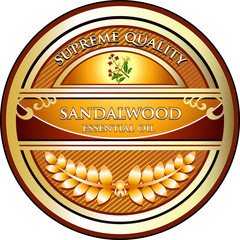 Sandalwood Essential Oil Vintage Label