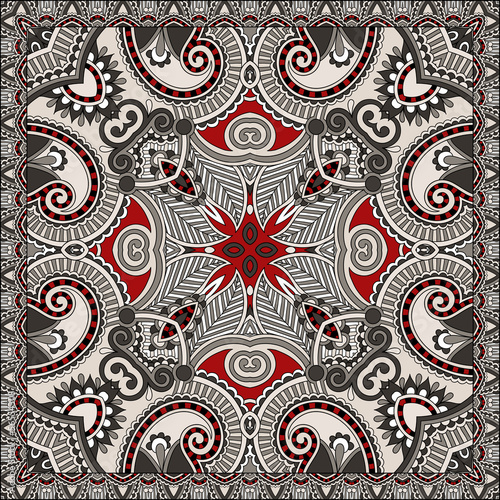 Plakat na papierze fotorealistycznym Tradycyjny ozdobny kwiatowy paisley bandanna