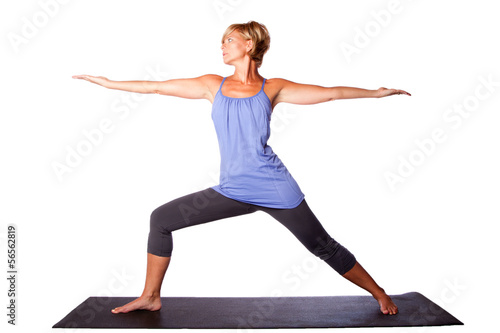 Woman extending arms in yoga
