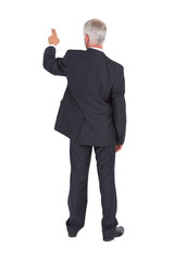 Poster - Rear view of classy mature businessman pointing finger