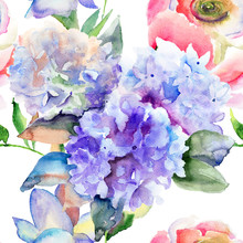Beautiful Hydrangea Blue Flowers