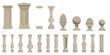 Set  of silhouettes balusters