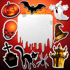 Halloween Stickers Greeting Card Poster