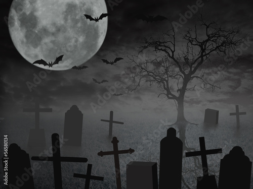 Fotoboard na płycie Tło halloween z grobu.