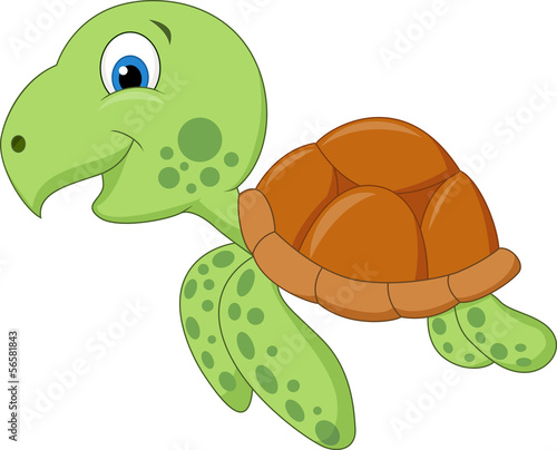 Naklejka na szybę Cute sea turtle cartoon