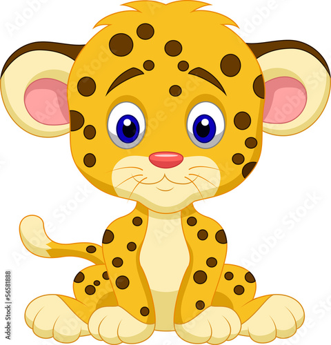 Naklejka dekoracyjna Baby leopard cartoon