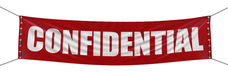 Wall Mural - Confidential banner (clipping path included)