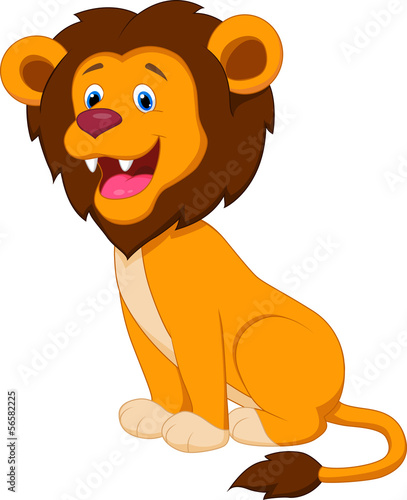 Naklejka na szybę Cute lion cartoon