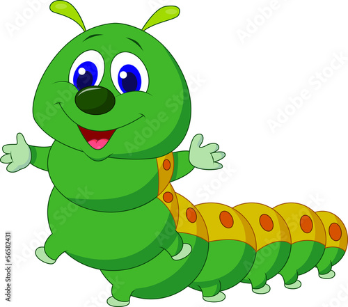 Plakat na zamówienie Cute caterpillar cartoon