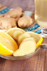 Wall Mural - Hot ginger lemon tea