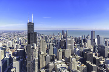 Poster - Chicago skyline panorama aerial view