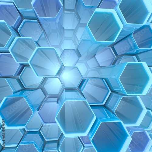 Naklejka na szybę Hexagon tubes background