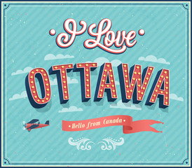 Wall Mural - Vintage greeting card from Ottawa - Canada.