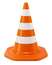 Traffic Cone Isolated On White