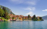 Fototapeta  - Colorful town Varenna seen from Lake Como