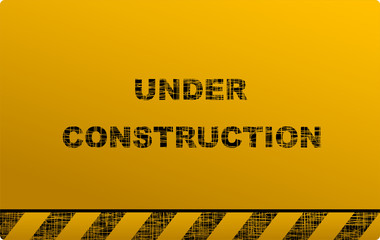 Wall Mural - construction signboard on yellow background