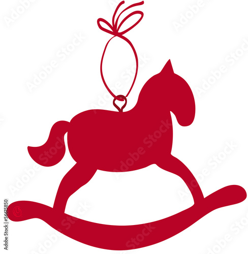 cheval a bascule rouge