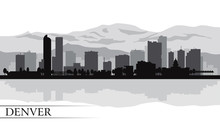 Denver City Skyline Silhouette Background