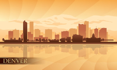 Denver city skyline silhouette background