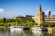 View of Golden tower (Torre del Oro) of Seville, Spain.