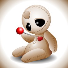 Voodoo Doll Cartoon In Love-Bambola Voodoo Amore E Cuore