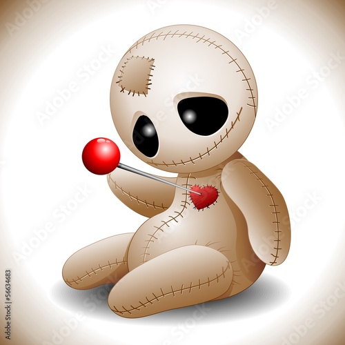 Voodoo Doll Cartoon in Love-Bambola Voodoo Amore e Cuore